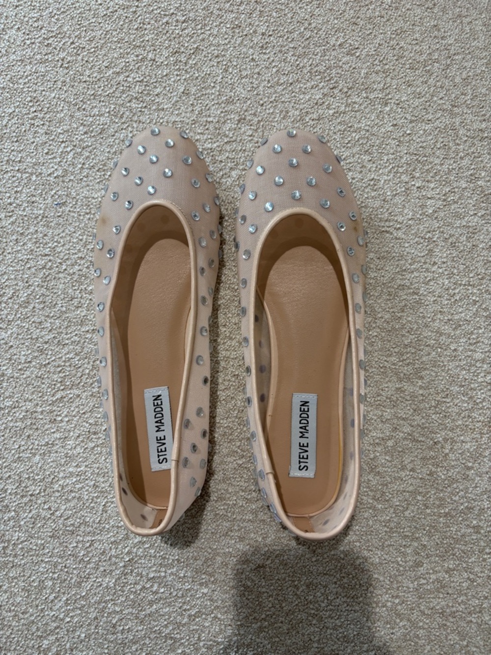 Steve Madden Women's Nude Embellished Ballet Flats